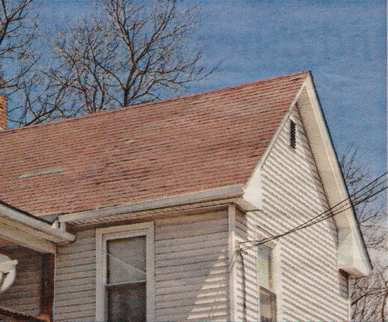 An older roof showing signs of age